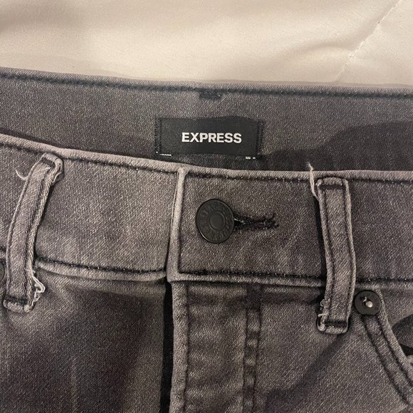 faded black ripped express skinny jeans - Picture 4 of 5